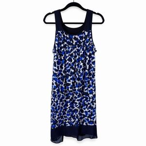 Simply Vera Vera Wang Blue and White Patterned Mini Dress